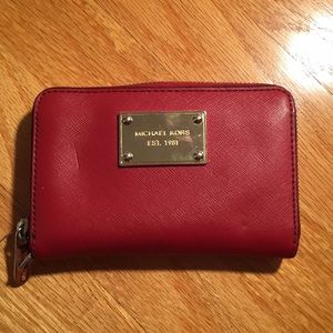 Small red Michael Kora wallet